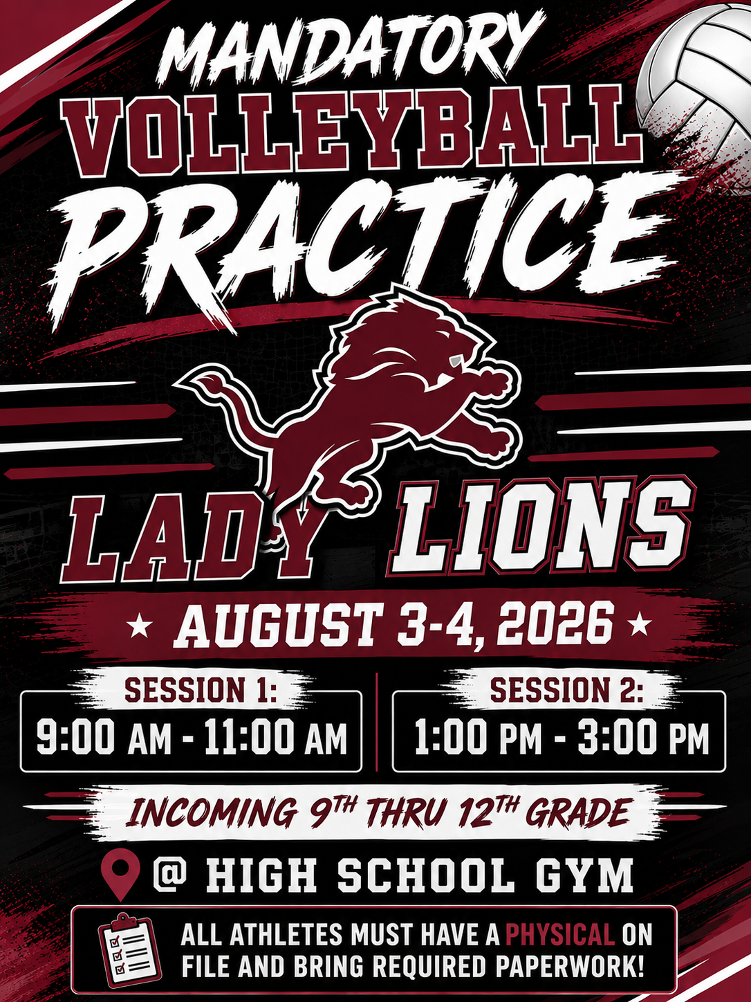 Volleyball Practice Flyer