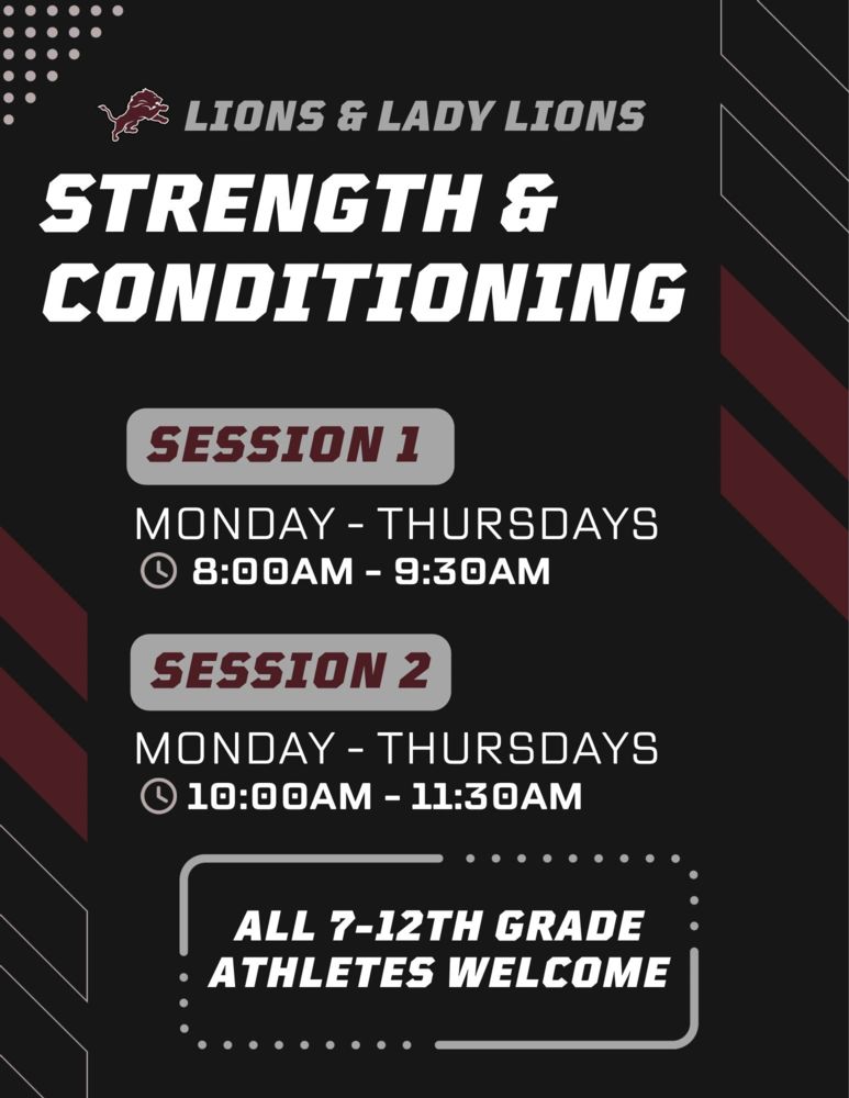 Summer Strength and Conditioning Schedule 