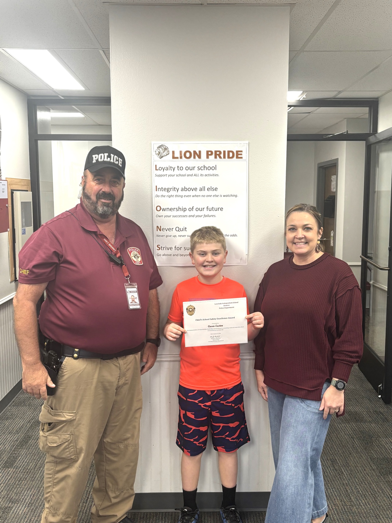 he Chief's School Safety Excellence Award Recipient