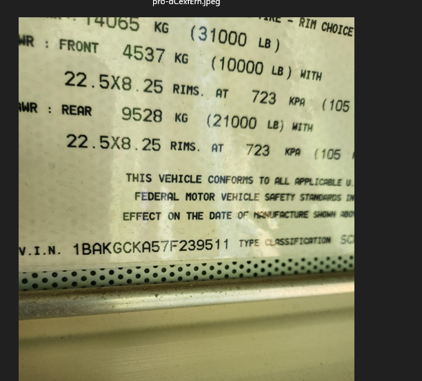 2007 Bus Vehicle Info Card
