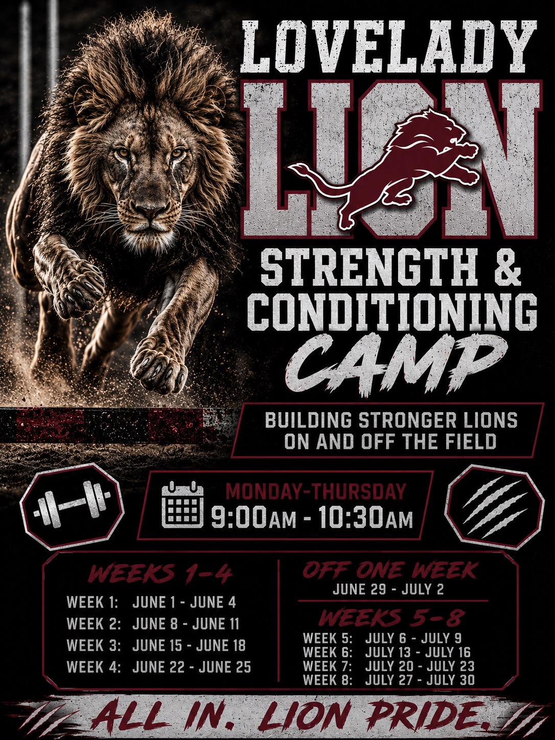 Lions Summer Workouts 2026