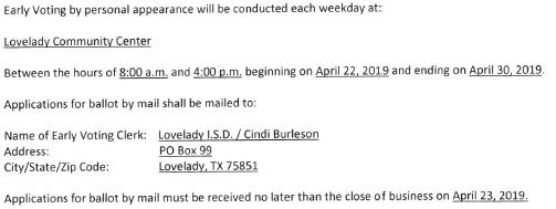 Early Voter Info