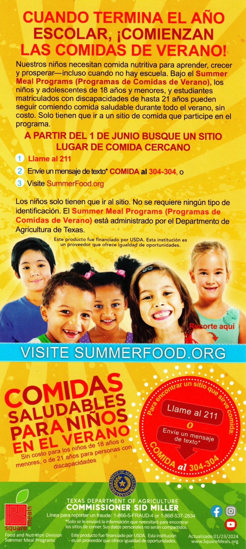 Summer Meals Flyer Spanish