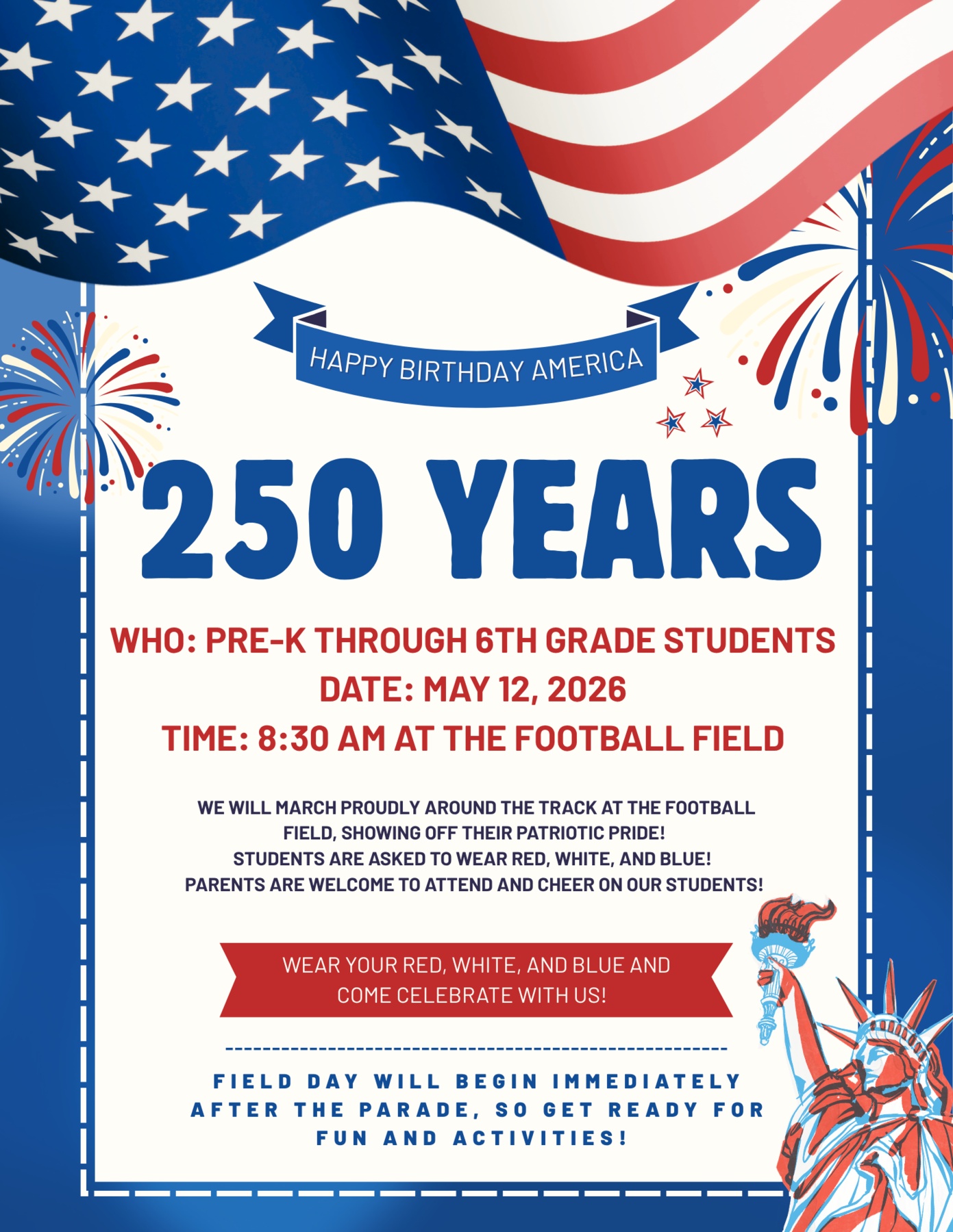 Happy Birthday America Parade Flyer